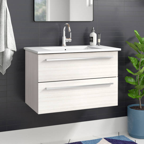 Orren Ellis Boyter 35.4'' Wall Mounted Single Bathroom Vanity with